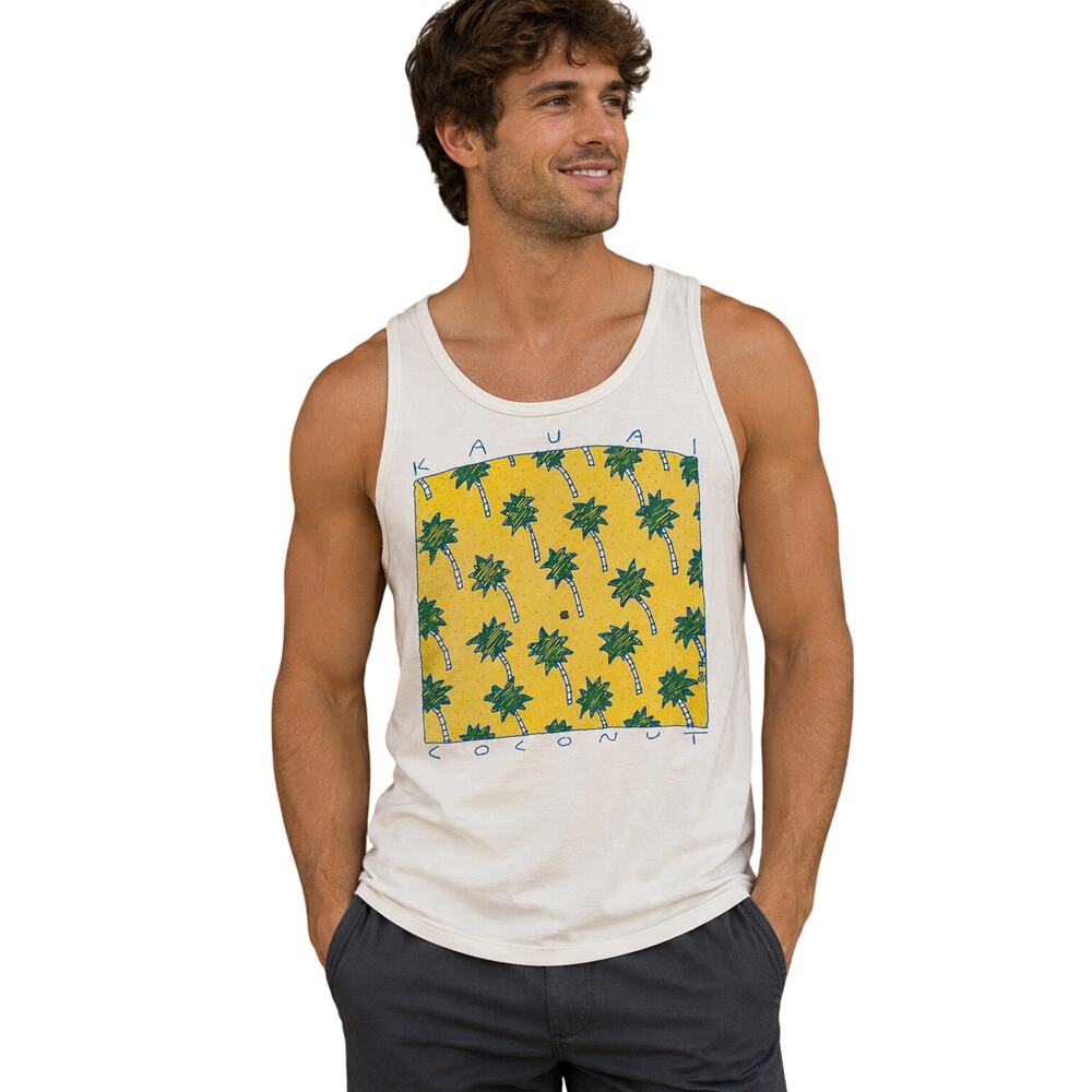 Anvil vintage single stitch made in USA mens tank hawaiin kauai coconut summer